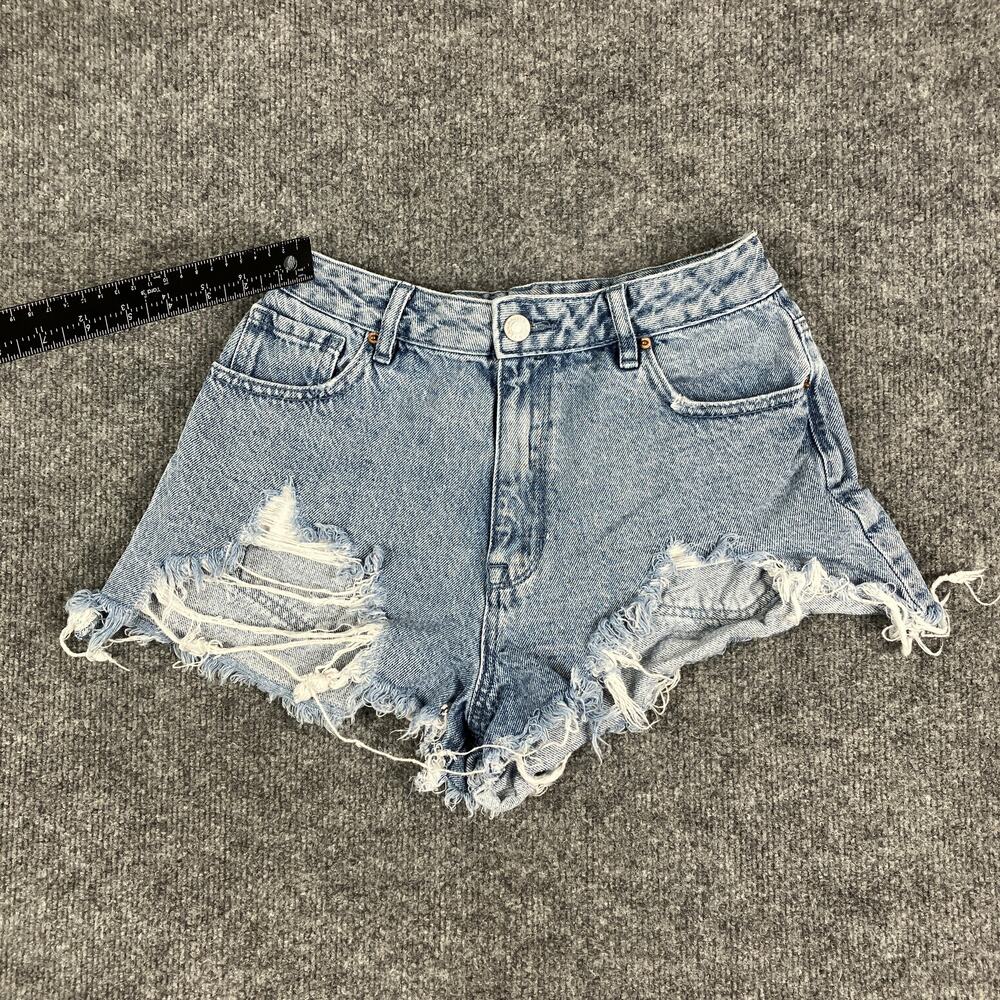 PacSun Denim Shorts Womens 28 High Rise Blue Distressed Cutoff Frayed Hem Y2K